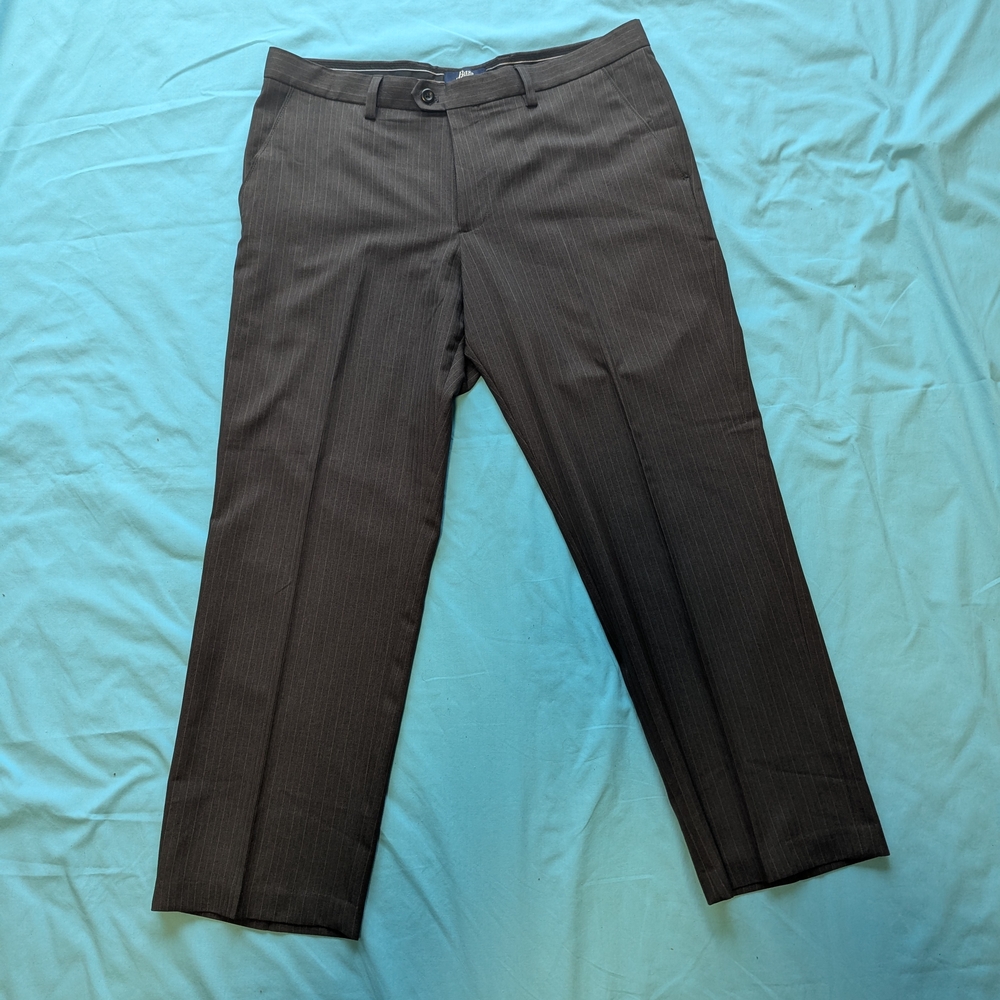 Classic Charcoal Pinstripe Dress Pants